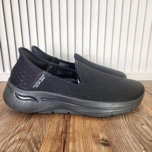 Skechers Slip-Ins Go Walk Arch Fit 2.0 Womens Sz 8 Black Hands Free Loafer Shoes
